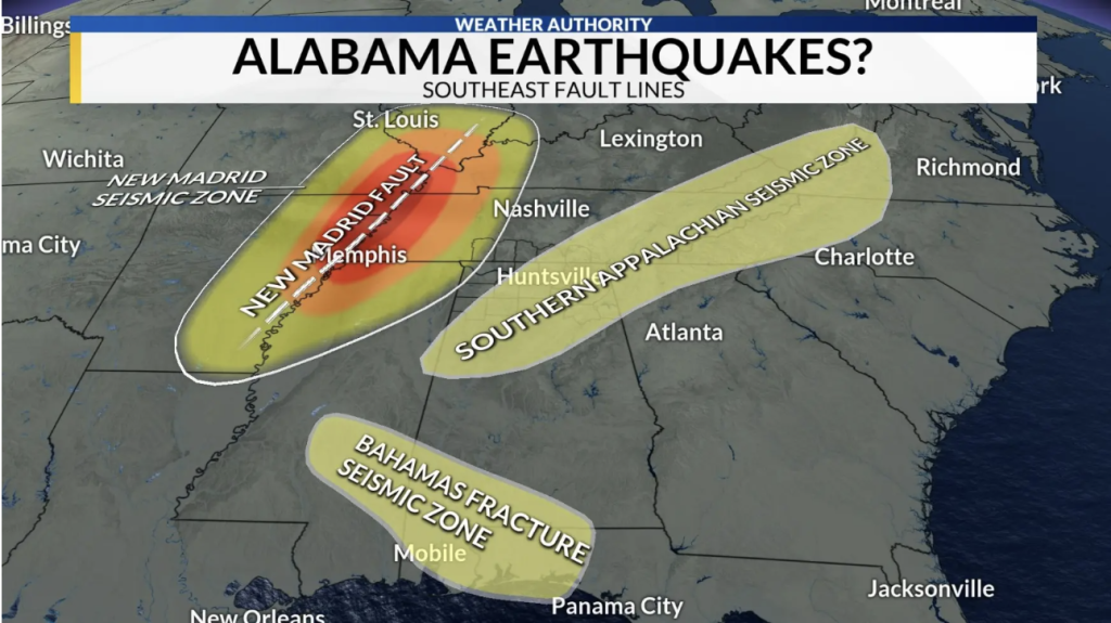 Earthquake detected near north Alabama